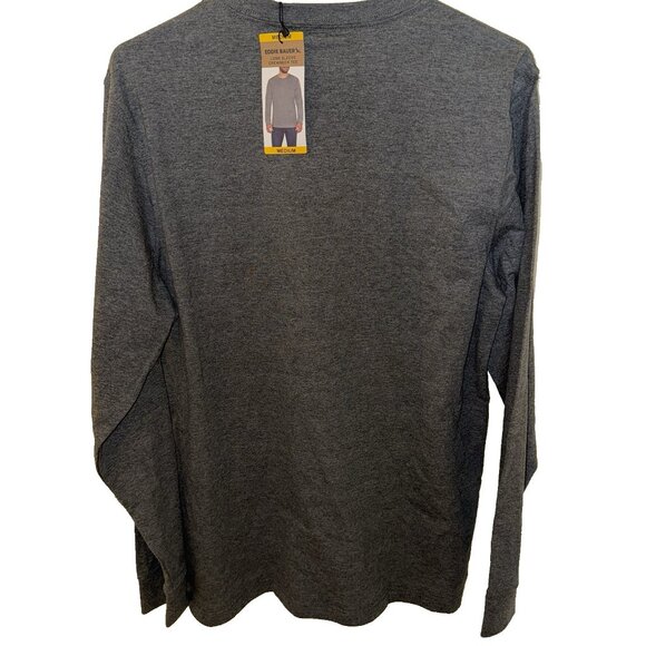 Eddie Bauer Men's MED LS Gray Crewneck Tee Classic Soft Brushed Jersey MSRP $34 - Picture 3 of 6